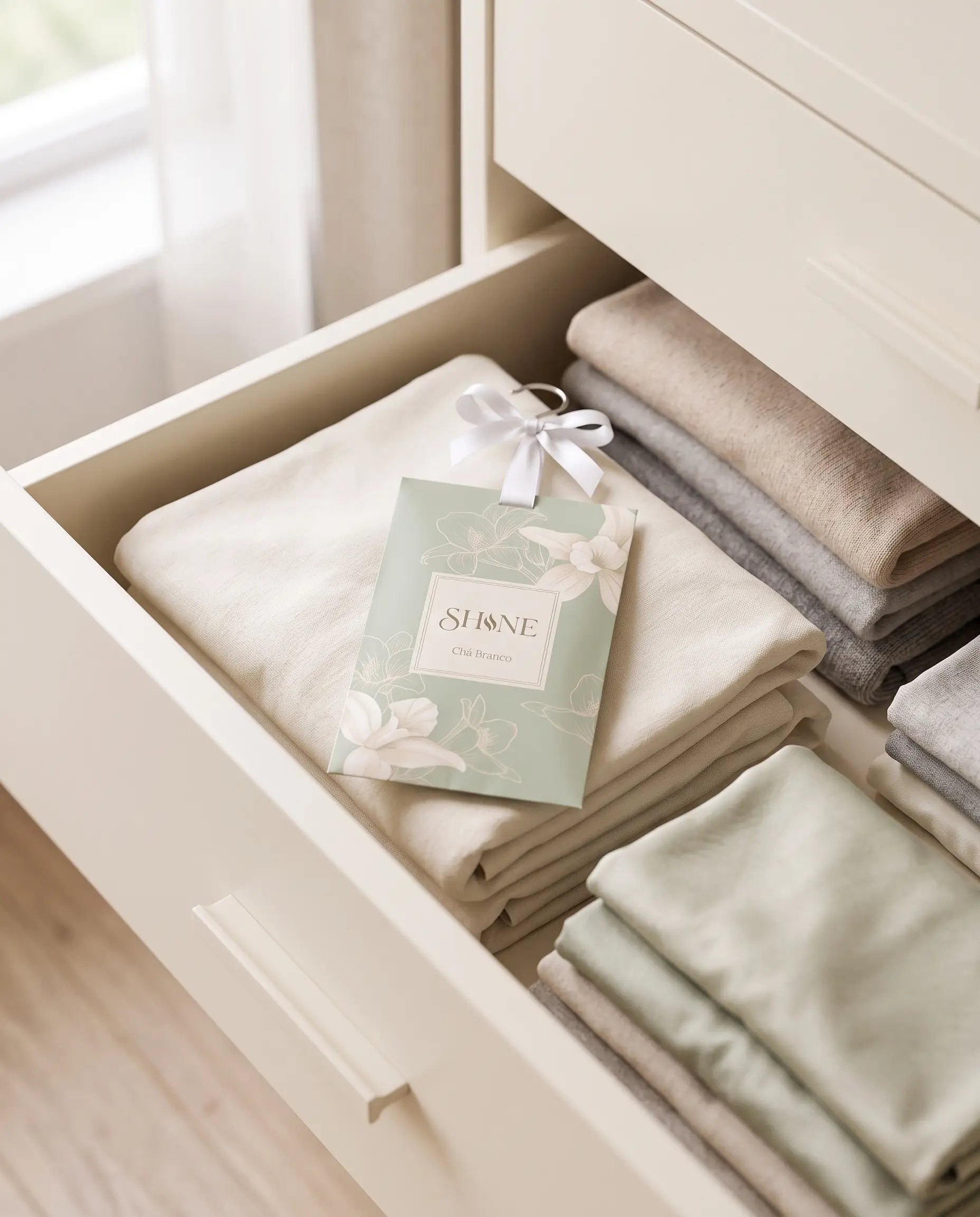 Sachê perfumado SHINE — detalhe do tecido