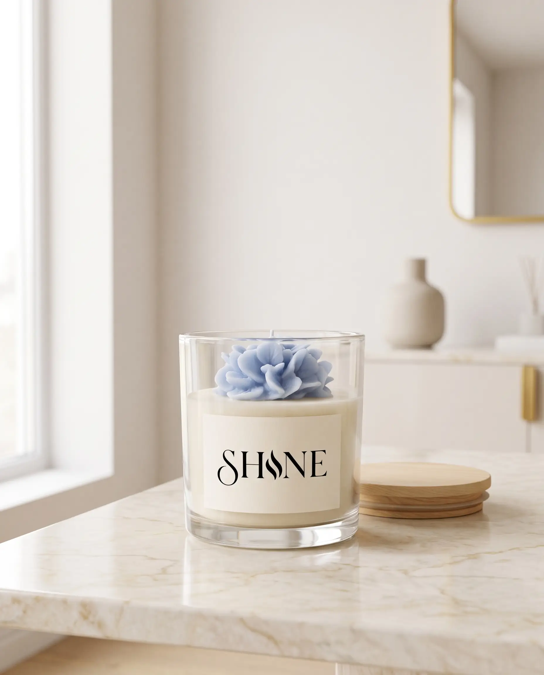 Velas aromáticas SHINE em recipientes de vidro